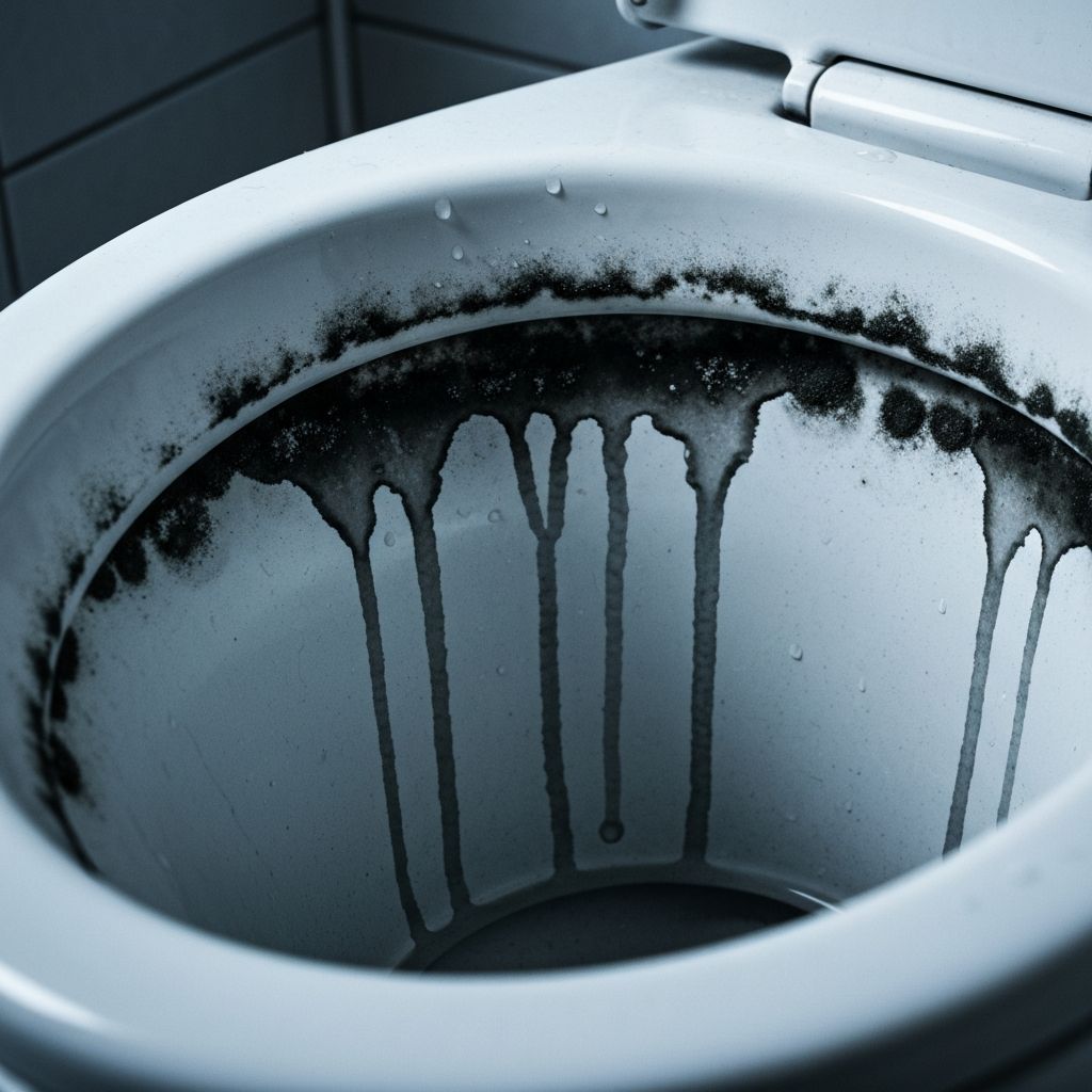 洗浄前の便器のフチ