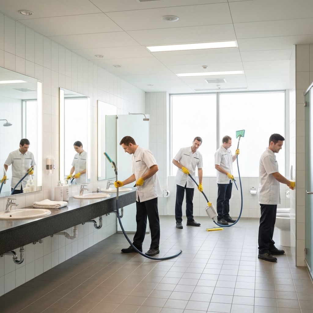 商業施設での清掃風景